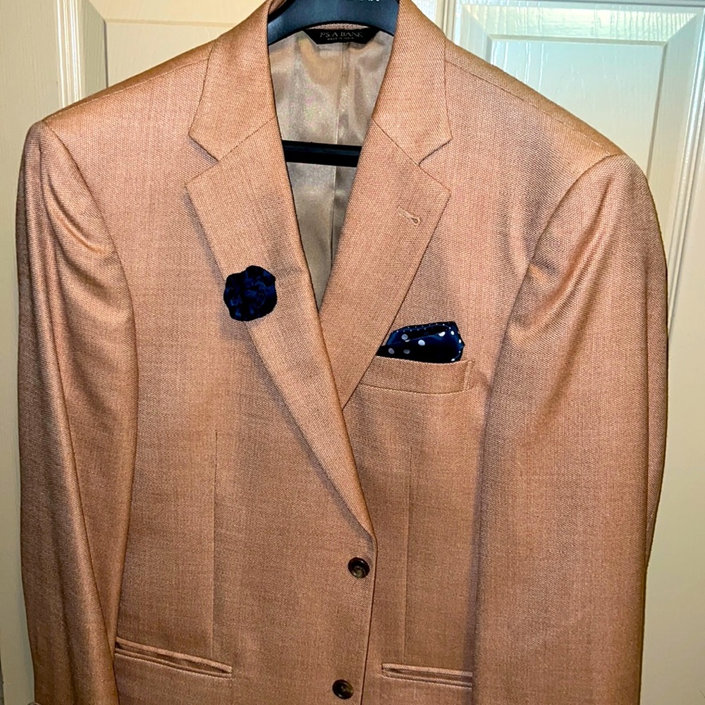 Jos.A.Bank SportCoat 41R Light Orange/Salmon